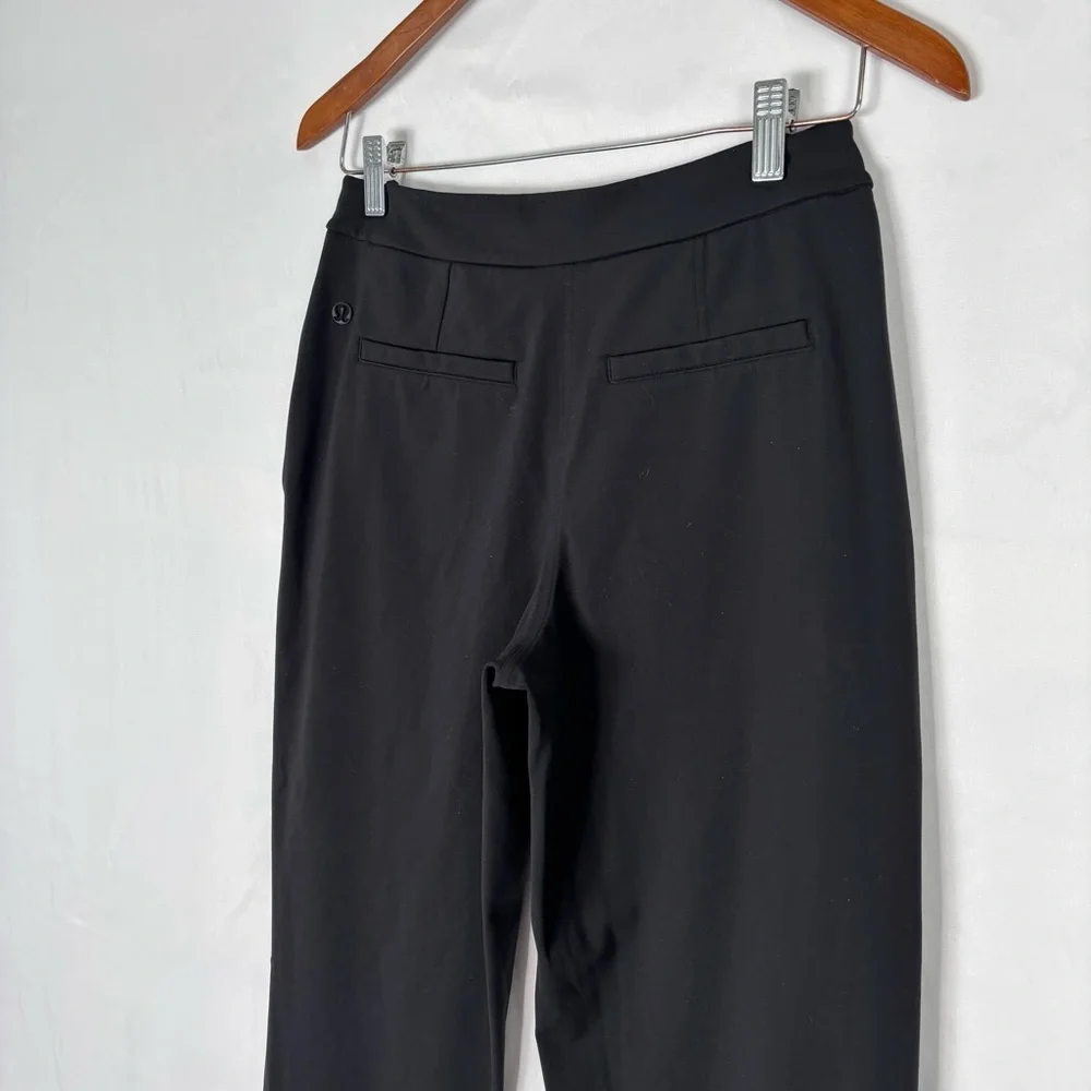 Lululemon Straight Leg Trouser Pant 7/8 Drawstring Black Size‎ XS